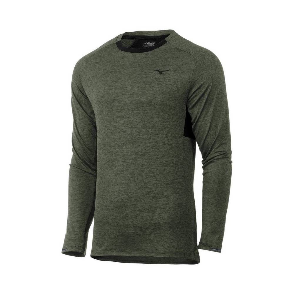 Tops Mizuno Alpha Long Sleeve Para Hombre Verdes 8194562-NZ